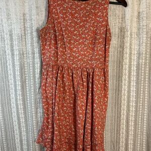 Juicy Couture Rust Floral Sleeveless Midi Dress